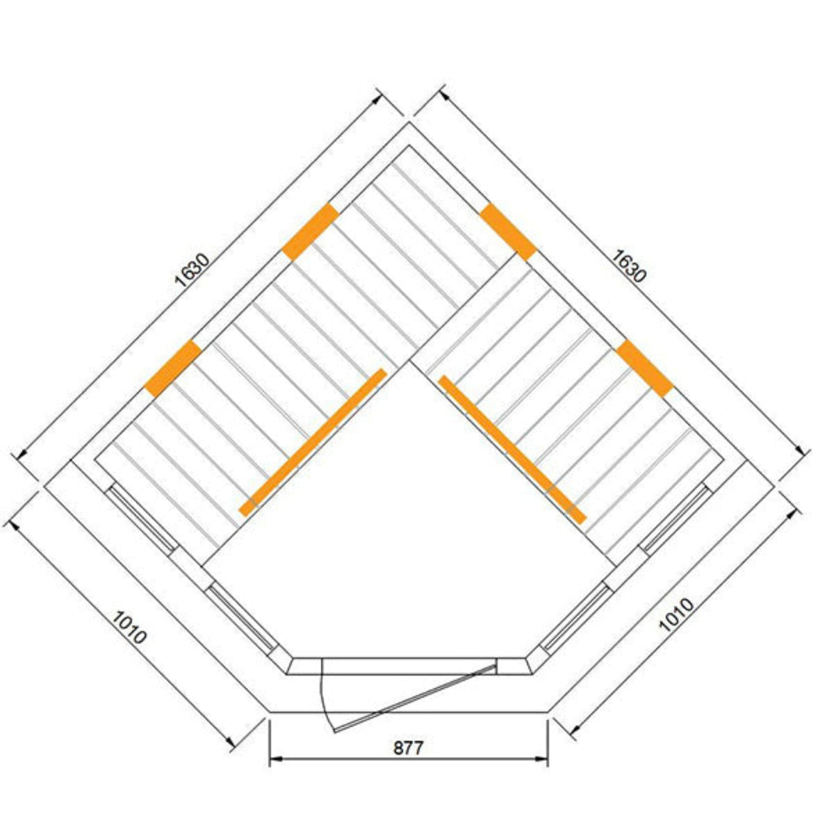 CenturaHeat 4-5 Person Diamond Infrared Corner Indoor Sauna