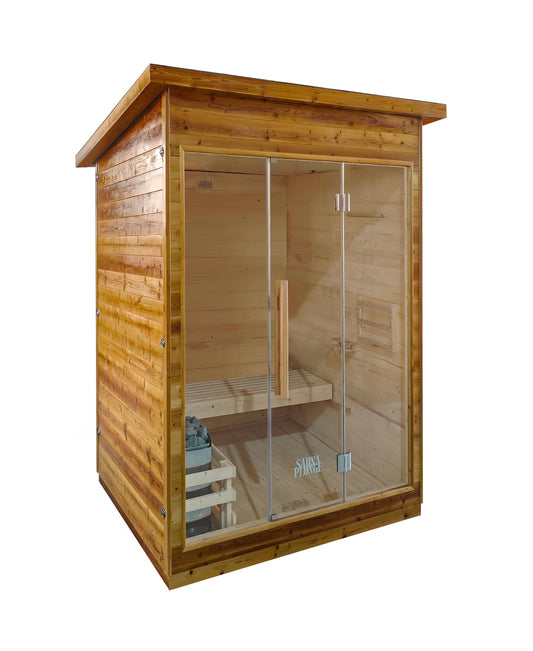 The Bronte Traditional Outdoor 1-2 Person Cabin Sauna By SaunaPlunge