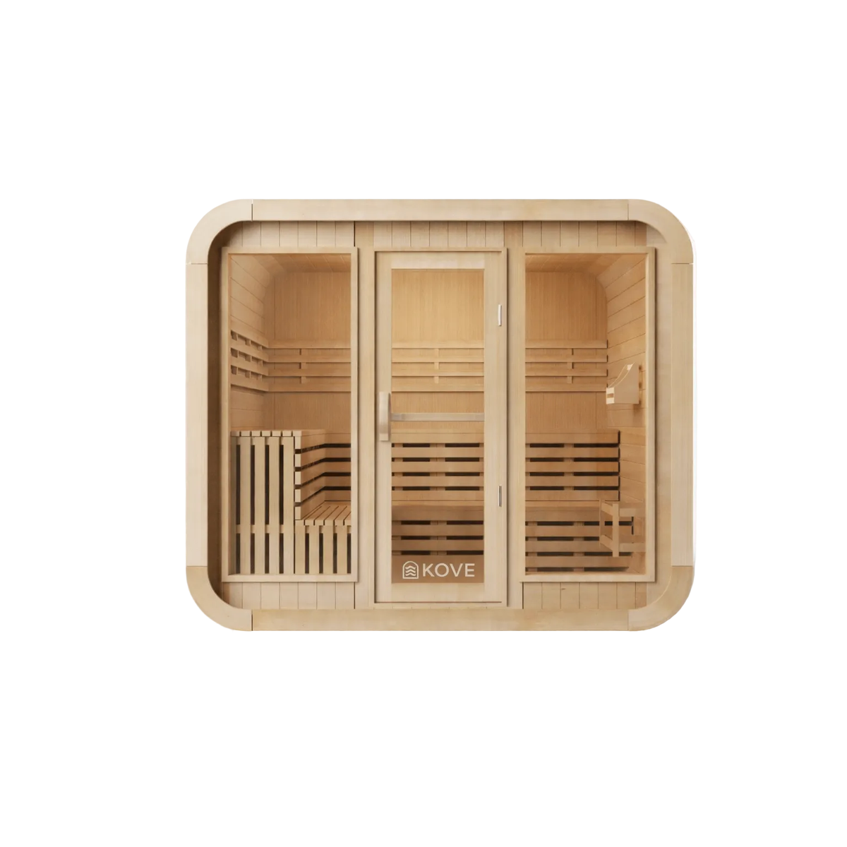 KOVE Cube Sauna 5–6 Person Outdoor Sauna – Premium Spruce Wood, 8kW Harvia Heater, Modern Cube Design