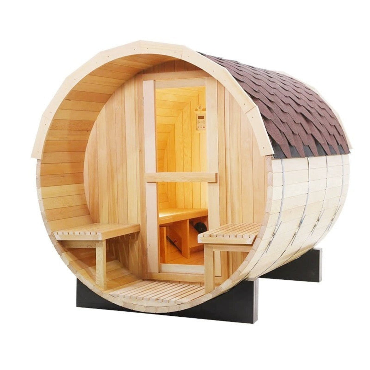 CenturaHeat 4-6 Person Outdoor Wood Barrel Steam Sauna