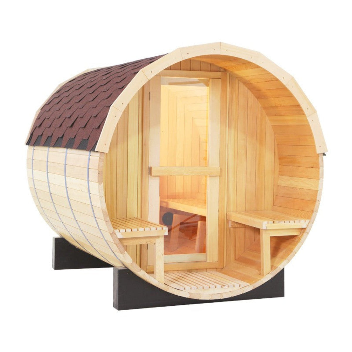 CenturaHeat 4-6 Person Outdoor Wood Barrel Steam Sauna
