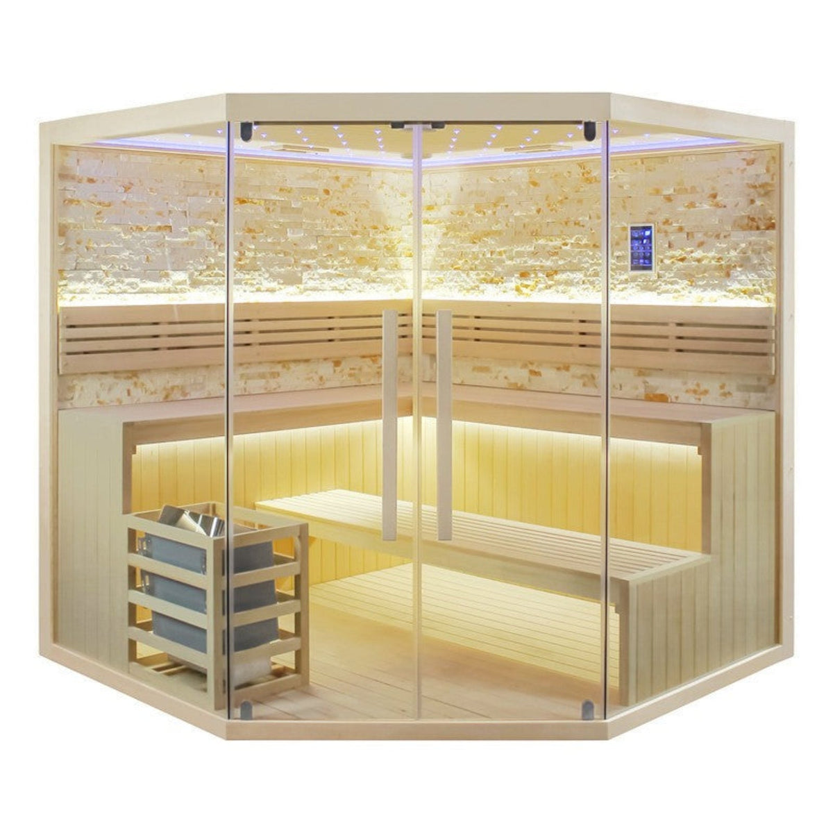 CenturaHeat 6-8 Person Traditional Steam Corner Indoor Sauna