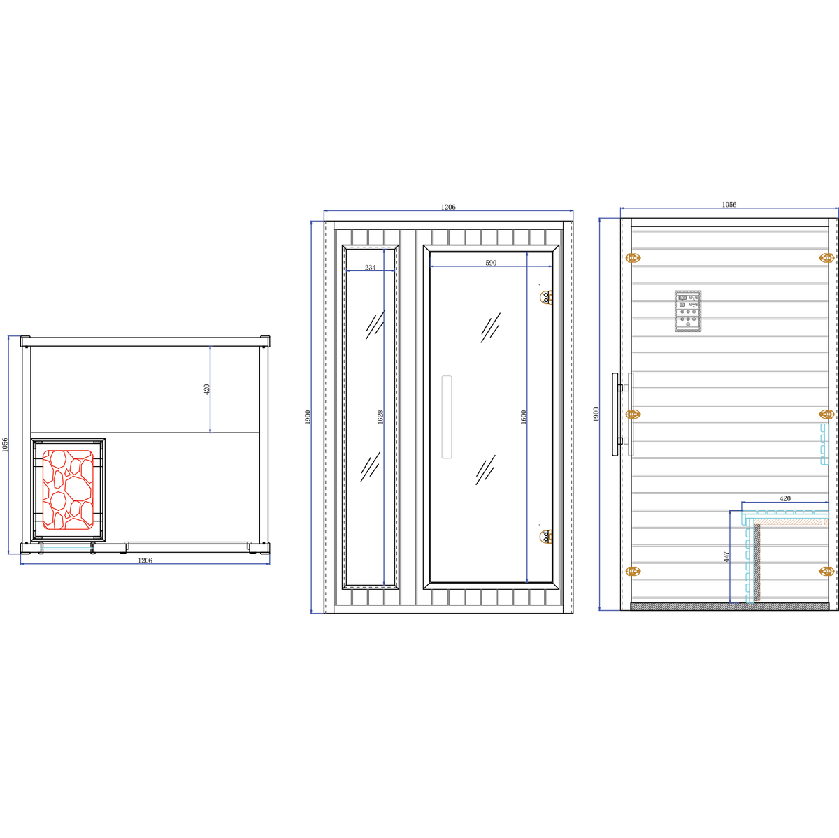 CenturaHeat Traditional Steam Double 2 Person Indoor Sauna