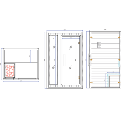 CenturaHeat Traditional Steam Double 2 Person Indoor Sauna