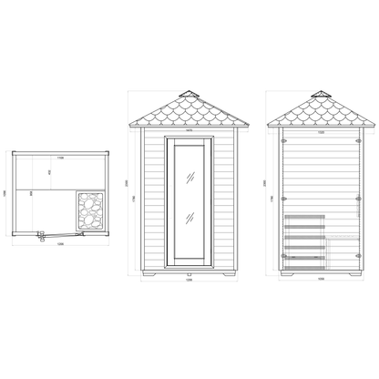 CenturaHeat 2 Person Steam Outdoor Sauna House