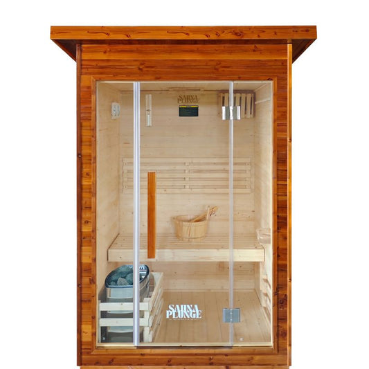 Gwenique Wellness The Bronte Traditional Outdoor 2 Person Cabin Sauna By SaunaPlunge