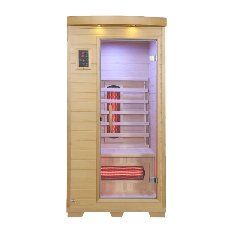Gwenique Wellness Fonteyn Bella 1 Infrared Sauna Cabin – 1 Person Home Infrared Sauna - Plug and Play