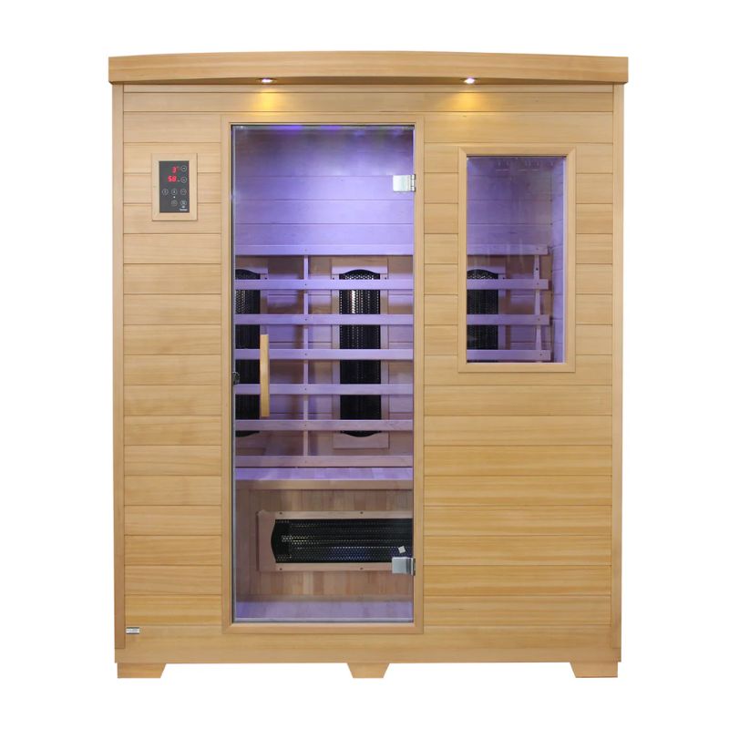 Gwenique Wellness Fonteyn Bella 3 – 3-Person Plug-and-Play Infrared Sauna Cabin for Home