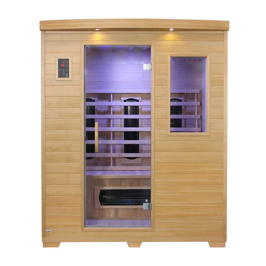 Gwenique Wellness Fonteyn Bella 3 – 3-Person Plug-and-Play Infrared Sauna Cabin for Home