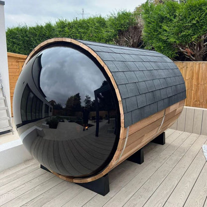 Fonteyn Barrel Sauna Red Cedar Panorama 1800 & 2400 Range