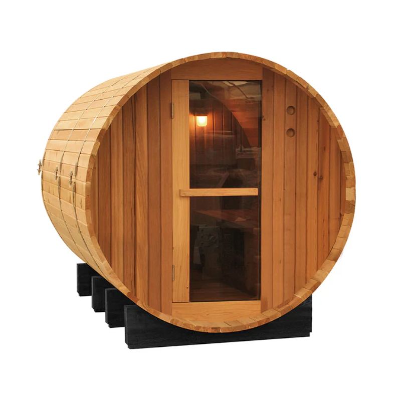 Gwenique Wellness Fonteyn Barrel Sauna Rustic Red Cedar – 6ft Outdoor Barrel Sauna UK