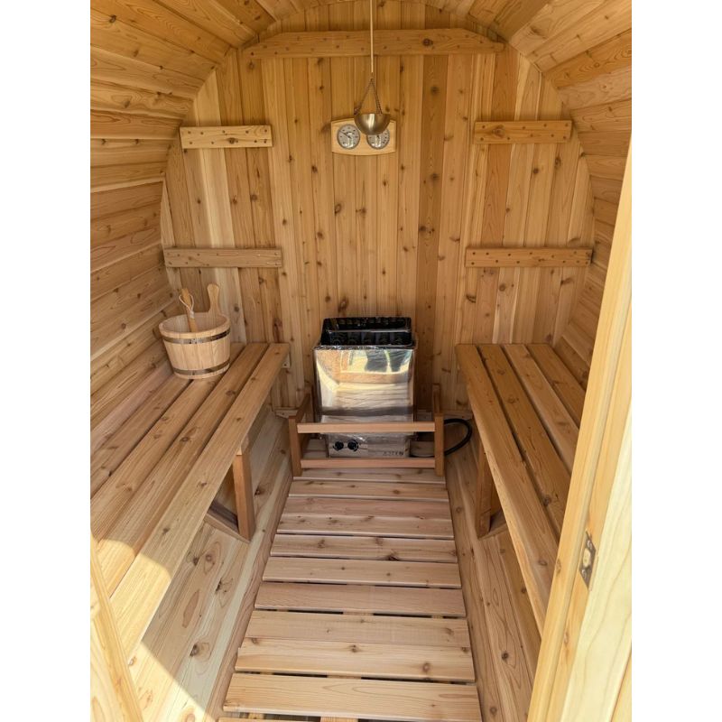 Fonteyn Barrel Sauna Rustic Red Cedar – Outdoor Barrel Sauna UK