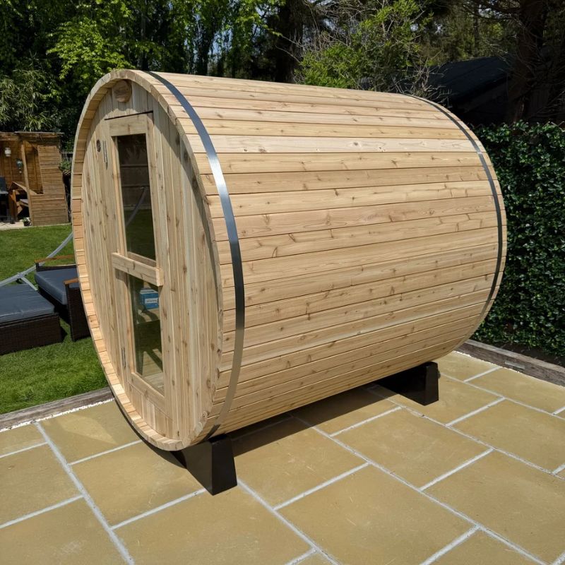 Fonteyn Barrel Sauna Rustic Red Cedar – Outdoor Barrel Sauna UK