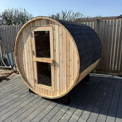 Fonteyn Barrel Sauna Rustic Red Cedar – Outdoor Barrel Sauna UK