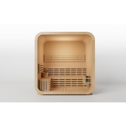 KOVE Cube Sauna 3–4 Person Outdoor Sauna – Premium Spruce Wood, 6kW Harvia Heater, Modern Cube Design