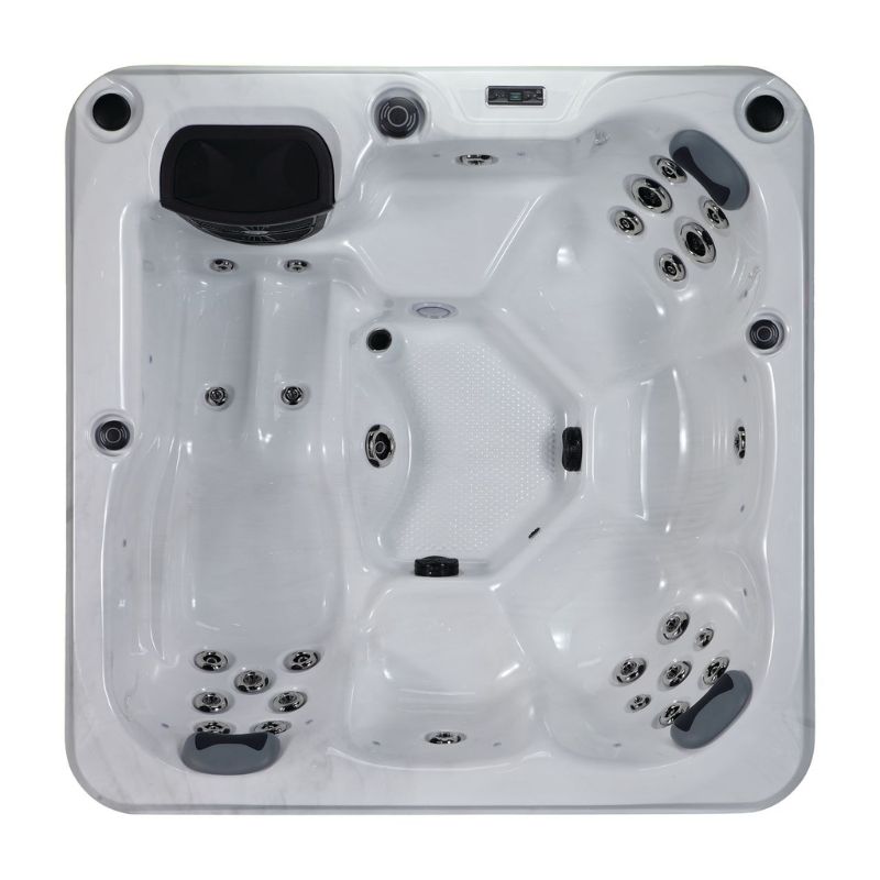 The Brecon Hot Tub by Gwenique Wellness – 5-6 Person Hot Tub with Lounger manufactured by Superior Wellness. Plug and Play