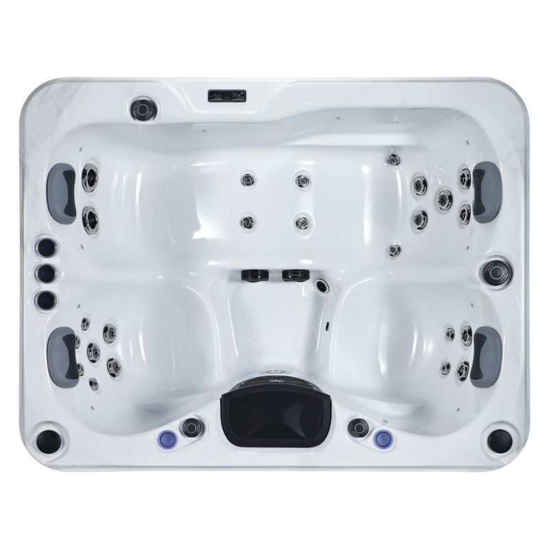 The Gwenique Carew Hot Tub – 3-Person Hot Tub with Lounger Plug and Play - by Superior Wellness