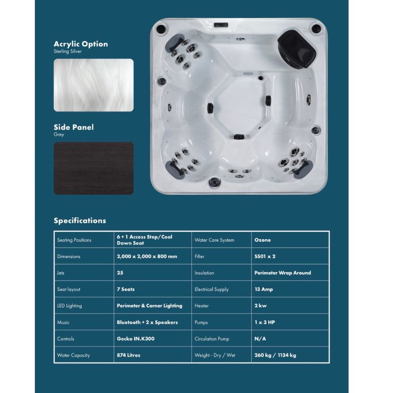 The Cenarth Hot Tub – 7 Seat Hot Tub