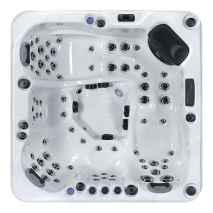 The Solva Hot Tub by Gwenique Wellness – 5 Person Hot Tub with Dual Loungers & 75 Jets. Manufactured by Superior Wellness.