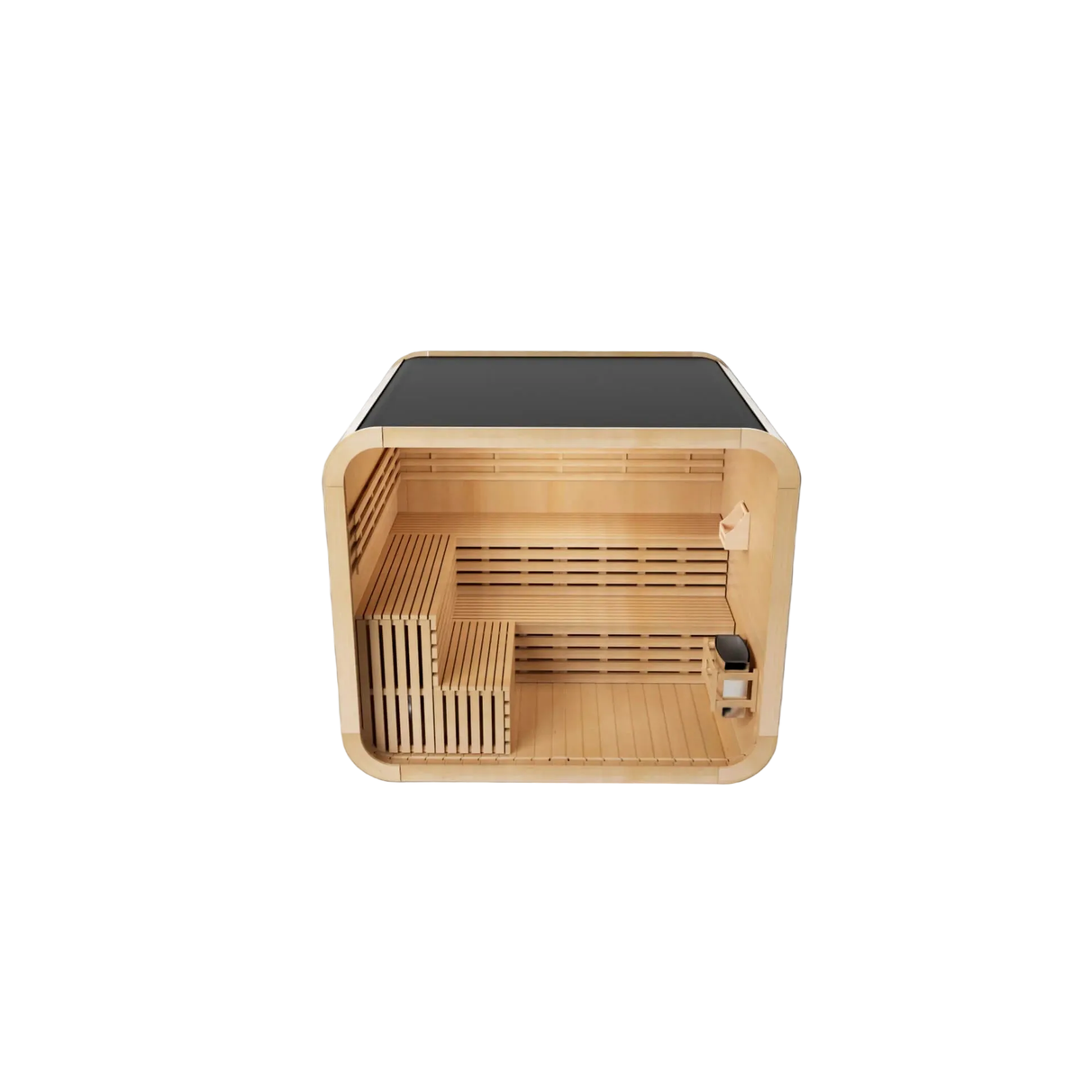 KOVE Cube Sauna 5–6 Person Outdoor Sauna – Premium Spruce Wood, 8kW Harvia Heater, Modern Cube Design